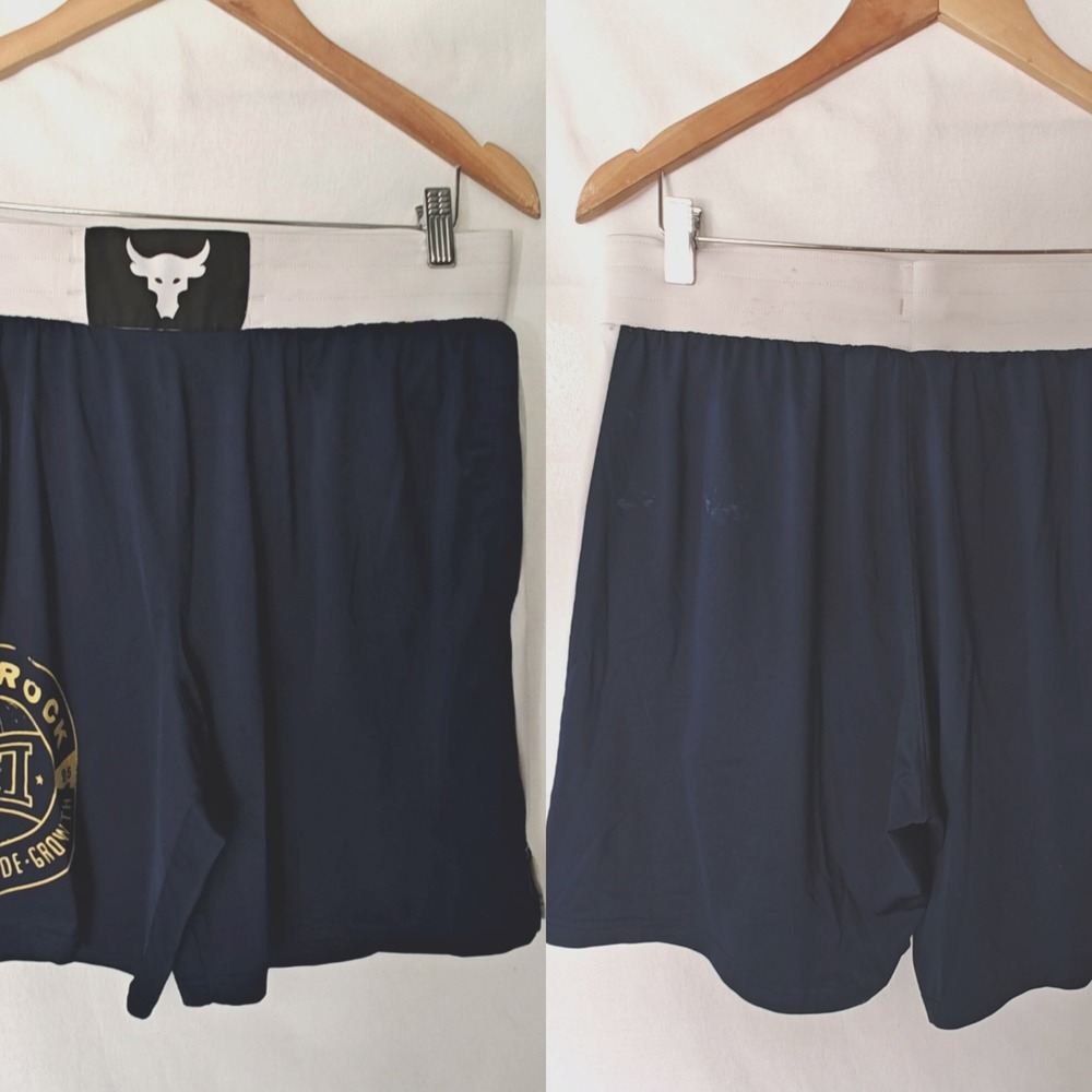 UNDER ARMOUR X PROJECT ROCK BOXING SHORTS GRIND GRATITUDE GROWTH Loose 9"Large